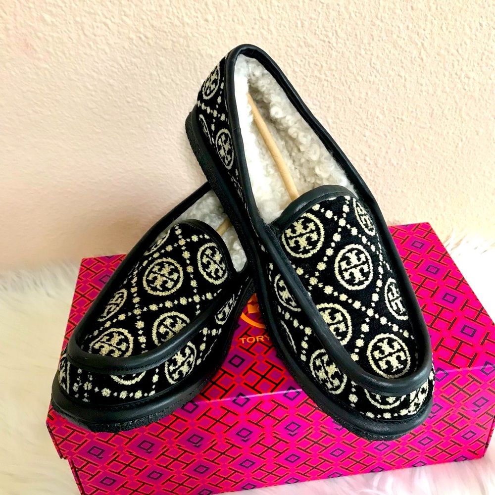 Tory Burch T MONOGRAM BUDDY SHEARLING LOAFER Size 8.5,9,10